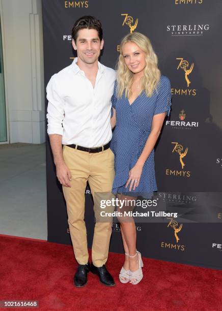 Justin Gaston and actress Melissa Ordway attends the Television Academy's Daytime Programming Peer Group Reception at Saban Media Center on August...