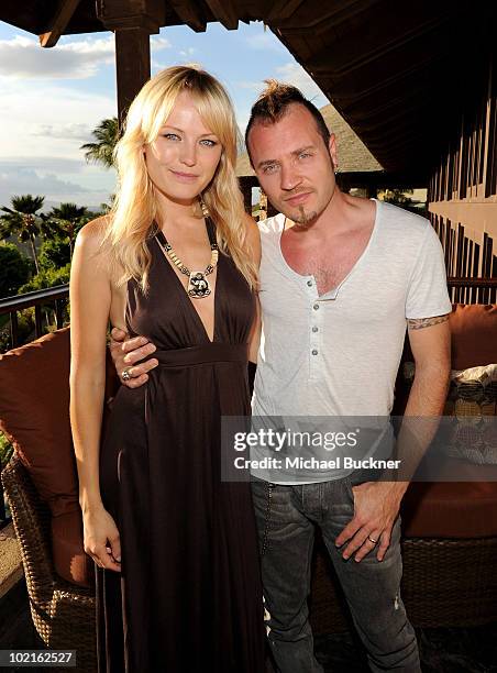 Actress Malin Akerman and Roberto Zincone attend the opening night reception for the 2010 Maui Film Festival at the Capische on June 16, 2010 in...