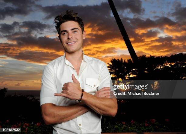 Actor Zac Efron poses for a portait for the Shining Star Award at the 2010 Maui Film Festival at the Celestial Cinema on June 16, 2010 in Wailea,...