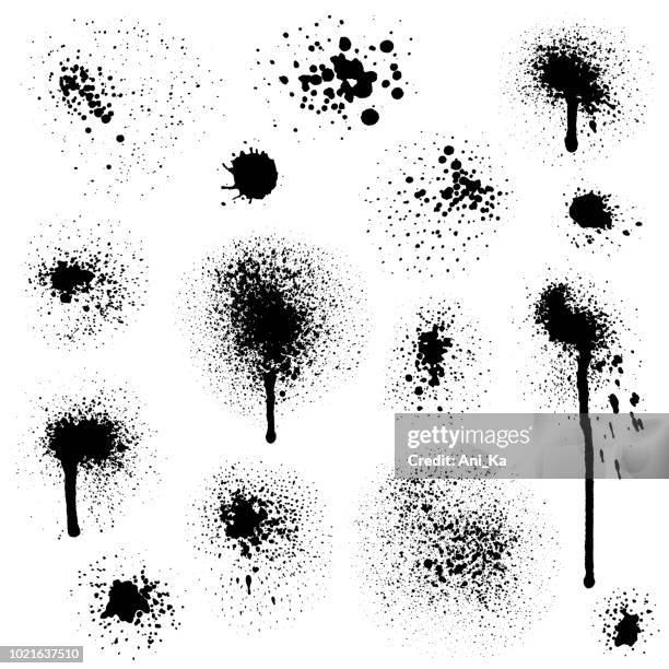 bildbanksillustrationer, clip art samt tecknat material och ikoner med grunge bläck blotting - spotting