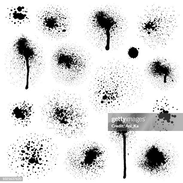 grunge ink blots - spray paint stock illustrations