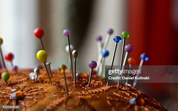 pins - pin cushion stock pictures, royalty-free photos & images