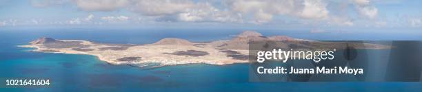 panoramic of la graciosa island, in lanzarote, spain - list of islands by highest point stock pictures, royalty-free photos & images