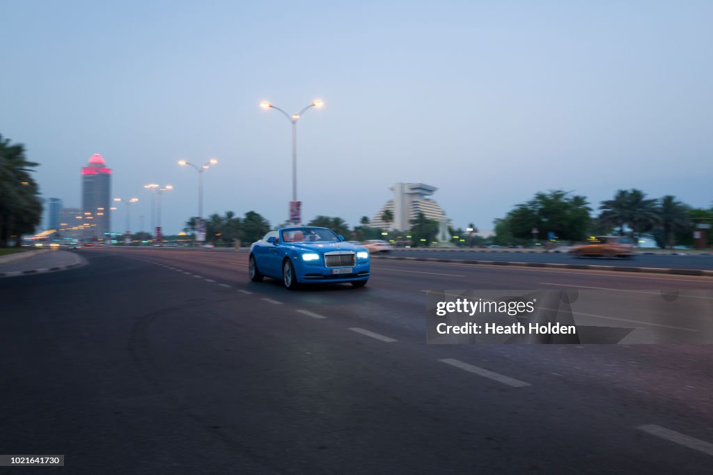 Doha car lovers parading their vehicles each evening during Ramadan.
