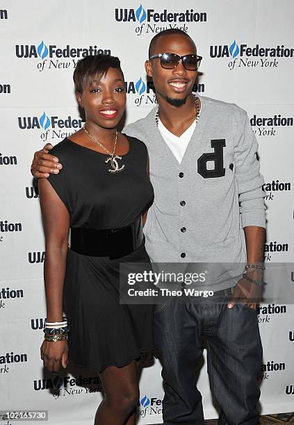 Estelle and B.o.B attend the UJA-Federation's 2010 Music Visionary of the Year award luncheon at The Pierre Ballroom on June 16, 2010 in New York...