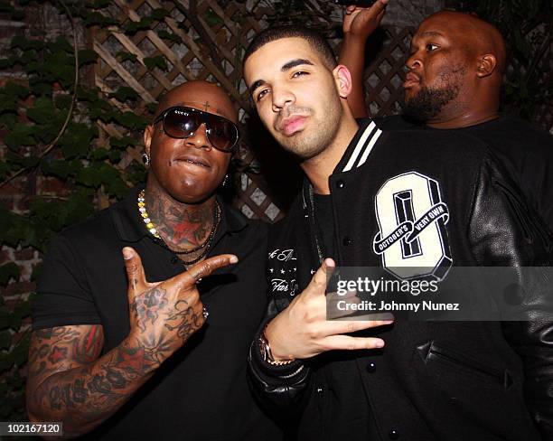 Birdman and Drake attend Drake x Crown Royal x 5Ninth at 5Ninth on June 15, 2010 in New York City.