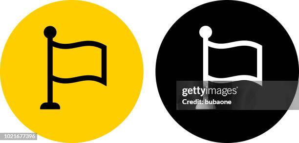 flag icon - flag pole white background stock illustrations