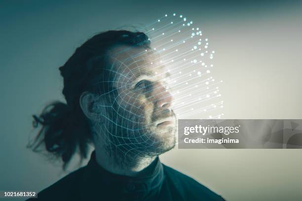 facial recognition technology - digital human face stock pictures, royalty-free photos & images