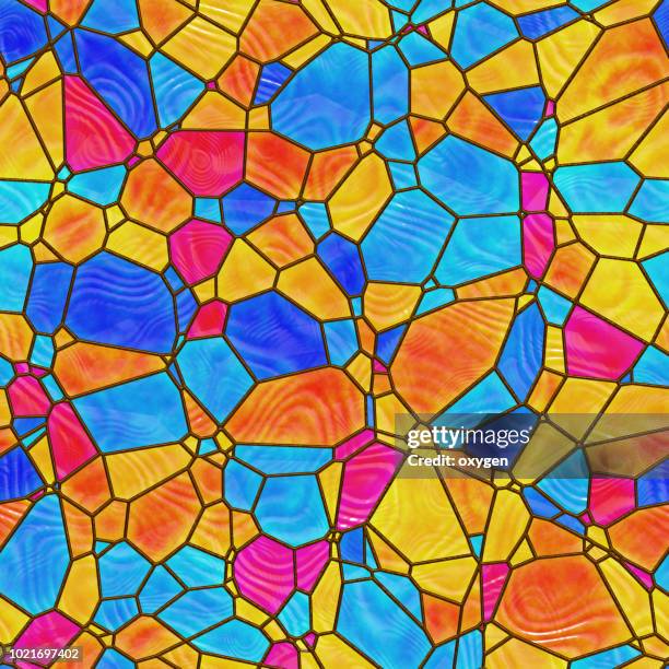 seamless texture with a stained glass - stained glass mosaic patterns stock pictures, royalty-free photos & images