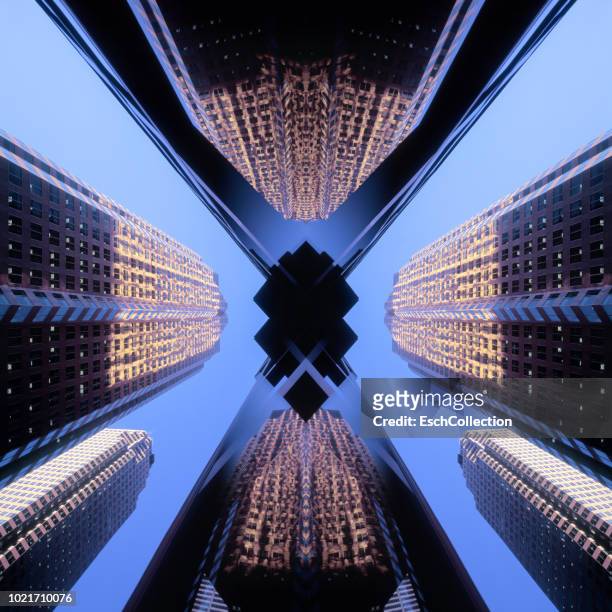 financial district of toronto, canada - architecture symmetry stock-fotos und bilder