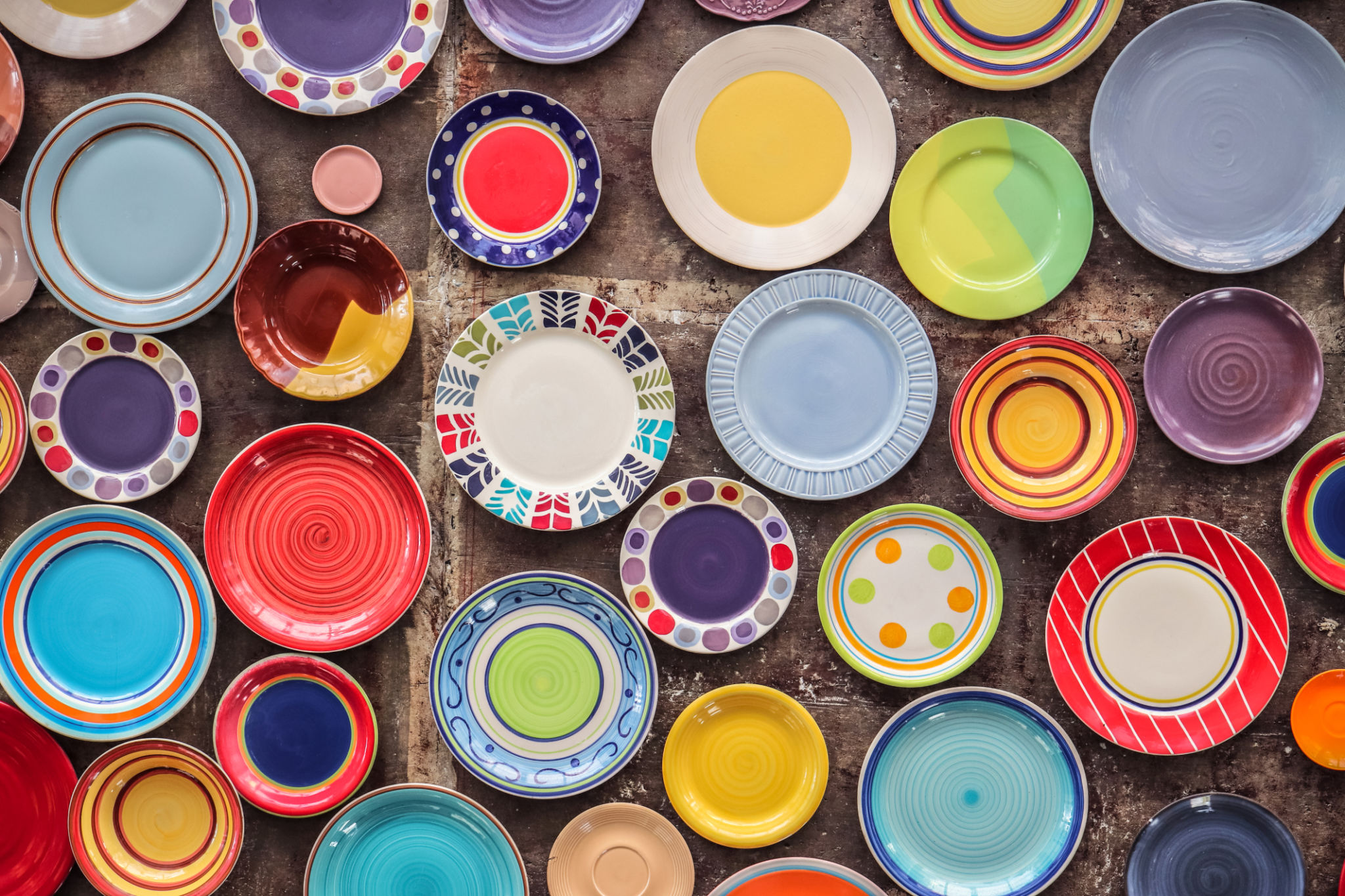 colorful dishes