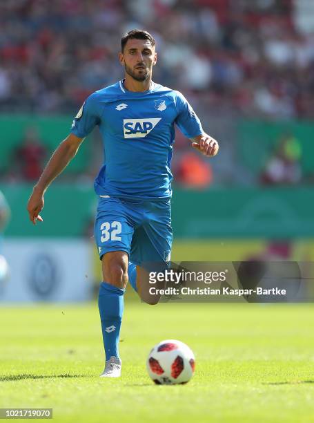 Vincenzo Grifo of Hoffenheim in action during the first round DFB Cup match between 1. FC Kaiserslautern and TSG 1899 Hoffenheim at...