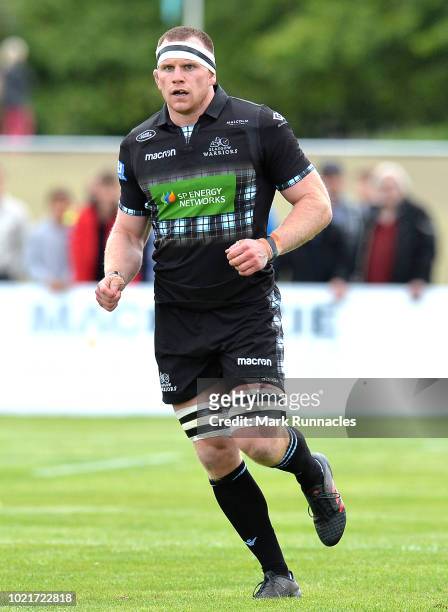Chris Fusaro of Glasgow Warriors in action during the Famous Grouse Pre-Season Challenge between Glasgow Warriors and Harlequins at the North Inch...