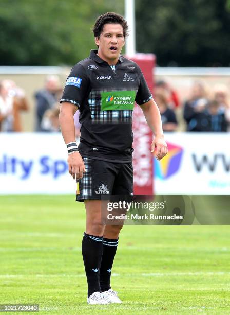Sam Johnson of Glasgow Warriors in action during the Famous Grouse Pre-Season Challenge between Glasgow Warriors and Harlequins at the North Inch...