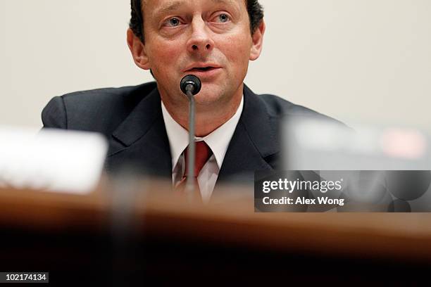 Chief Executive Tony Hayward testifies before the Oversight and Investigations Subcommittee during a hearing on the Deepwater Horizon explosion and...