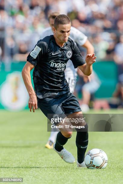 Mijat Gacinovic of Eintracht Frankfurt controls the ball during the DFB Cup first round match between SSV Ulm 1846 Fussball and Eintracht Frankfurt...
