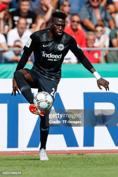 Danny da Costa of Eintracht Frankfurt controls the ball during the DFB Cup first round match between SSV Ulm 1846 Fussball and Eintracht Frankfurt at...