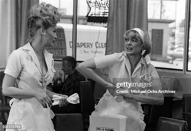 Alice Hyatt works as a hash-house waitress with Diane Ladd in a scene from the movie "Alice Doesn't Live Here Anymore" which was released on May 30,...