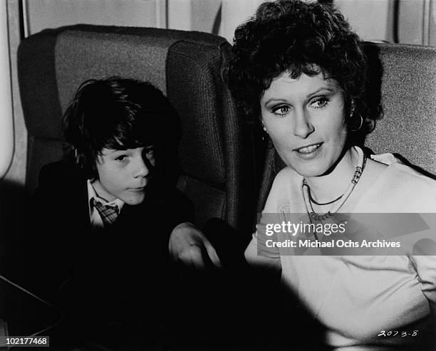 Actress Susan Clark and Brian Morrison in a scene from the movie 'Airport 1975' in 1974 in California.