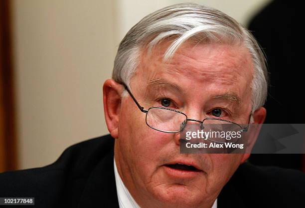 Rep. Joe Barton questions BP Chief Executive Tony Hayward during a hearing of the Oversight and Investigations Subcommittee on "The Role Of BP In The...
