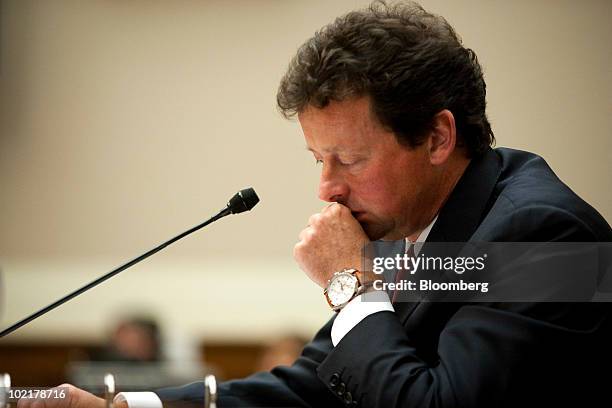 Tony Hayward, chief executive officer of BP Plc, testifies at a House Energy and Commerce Committee hearing on the accident in the Gulf of Mexico...