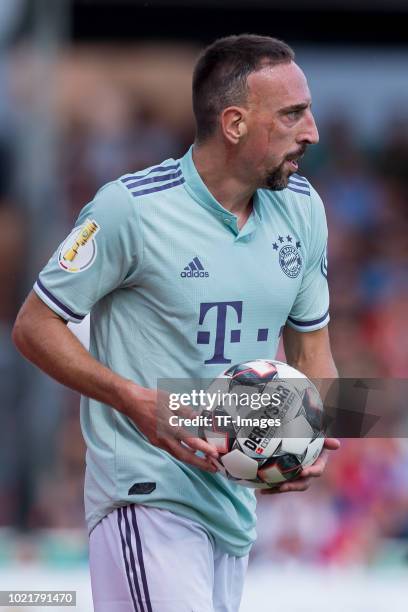 Franck Ribery of Bayern Muenchen looks on during the DFB Cup first round match between SV Drochtersen-Assel and Bayern Muenchen at Kehdinger Stadion...