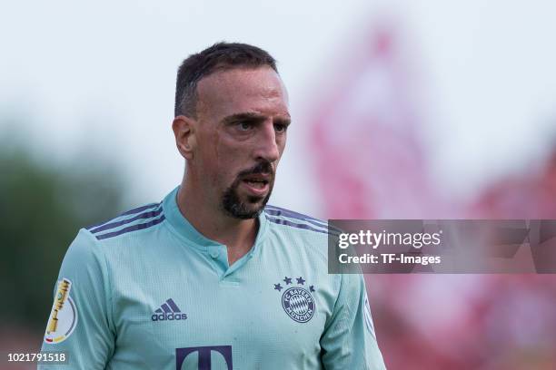 Franck Ribery of Bayern Muenchen looks on during the DFB Cup first round match between SV Drochtersen-Assel and Bayern Muenchen at Kehdinger Stadion...