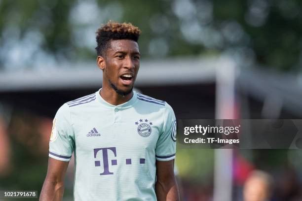 Kingsley Coman of Bayern Muenchen looks on during the DFB Cup first round match between SV Drochtersen-Assel and Bayern Muenchen at Kehdinger Stadion...