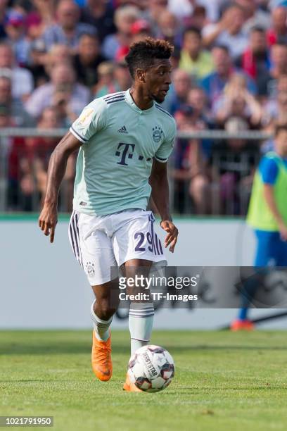 Kingsley Coman of Bayern Muenchen controls the ball during the DFB Cup first round match between SV Drochtersen-Assel and Bayern Muenchen at...