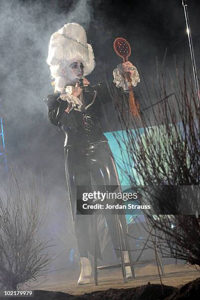 Prince Poppycock performs during Sebastian Celebrates The 25th Anniversary Of Shaper Hairspray at Paramount Studios on June 15, 2010 in Los Angeles,...