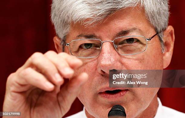 Subcommittee Chairman Rep. Bart Stupak questions BP Chief Executive Tony Hayward during a hearing of the Oversight and Investigations Subcommittee on...