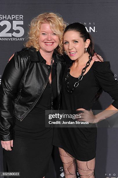 Janine Jarman and member of the press arrive at Sebastian Celebrates The 25th Anniversary Of Shaper Hairspray at Paramount Studios on June 15, 2010...