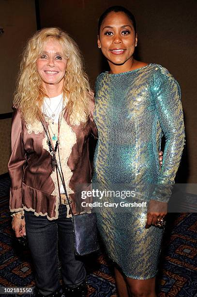Kim Carnes and Elizabeth Withers attend the 41st Annual Songwriters Hall of Fame Ceremony at The New York Marriott Marquis on June 17, 2010 in New...