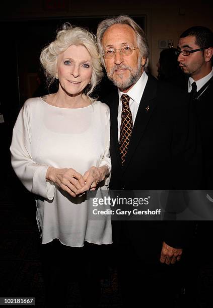 Judy Collins and Recording Academy President/CEO Neil Portnow attend the 41st Annual Songwriters Hall of Fame Ceremony at The New York Marriott...