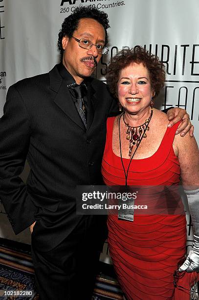 Larry Dunn of Earth Wind and Fire and Karen Sherry of ASCAP attend the 41st Annual Songwriters Hall of Fame Ceremony at The New York Marriott Marquis...