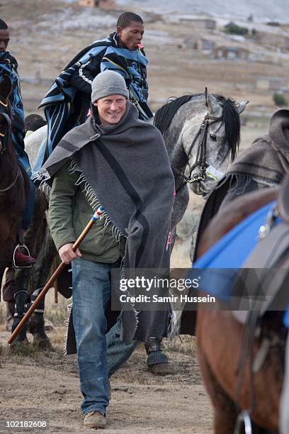 Prince Harry arrives at the Herd Boy School on June 17, 2010 in Semonkong, Lesotho. The Princes are on a joint trip to Southern Africa to visit...