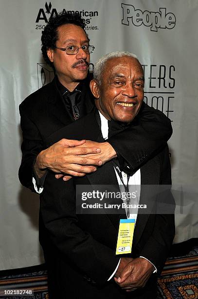 Larry Dunn and Irving Burgie attends the 41st Annual Songwriters Hall of Fame Ceremony at The New York Marriott Marquis on June 17, 2010 in New York...