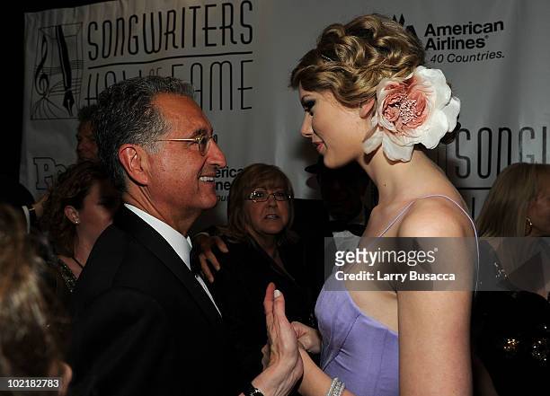 Del Bryant of BMI and Taylor Swift attend the 41st Annual Songwriters Hall of Fame Ceremony at The New York Marriott Marquis on June 17, 2010 in New...