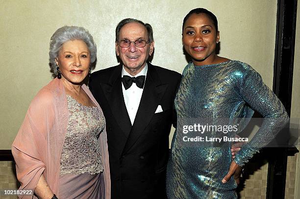 Eunice David, Hal David and Elizabeth Withers attend the 41st Annual Songwriters Hall of Fame Ceremony at The New York Marriott Marquis on June 17,...