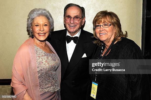 Eunice David, Hal David and President of The Songwriters Hall of Fame, Linda Moran attend the 41st Annual Songwriters Hall of Fame Ceremony at The...