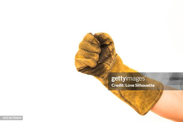 glove  isolated on white background - leather gloves stock pictures, royalty-free photos & images