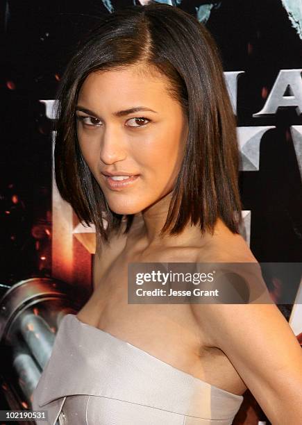 Actress Julia Jones arrives at the "Jonah Hex" Los Angeles Premiere held at ArcLight Cinemas Cinerama Dome on June 17, 2010 in Hollywood, California.