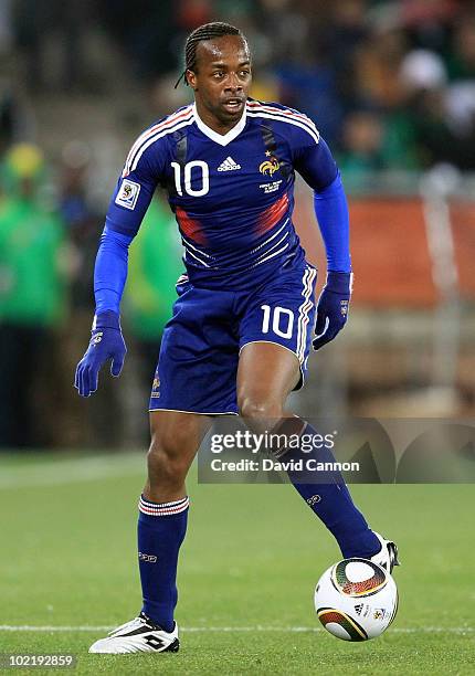 Sidney Govou of France during the 2010 FIFA World Cup South Africa Group A match between France and Mexico at the Peter Mokaba Stadium on June 17,...