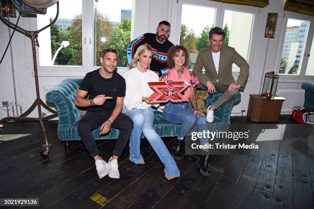 Thomas Anders, Charlotte Wuerdig, Jennifer Weist, Ignacio Uriarte of the band Lions Head and Paul Wuerdig alias Sido during the X Factor press talk...