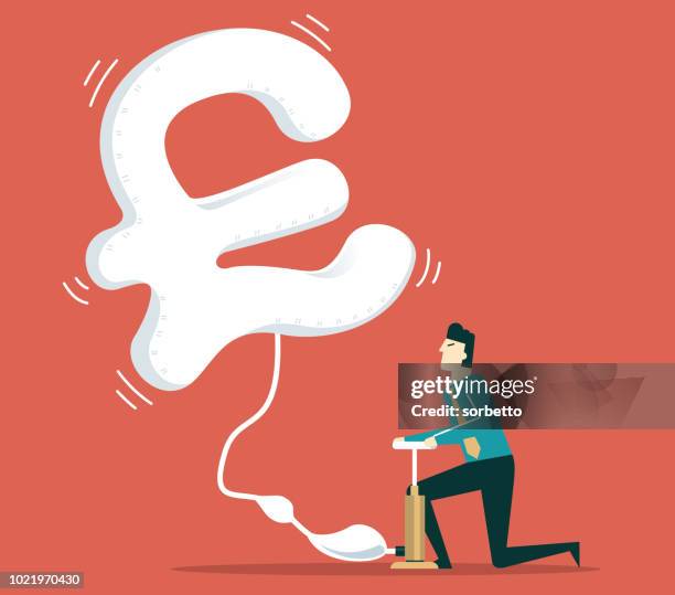 stockillustraties, clipart, cartoons en iconen met valuta vliegen - hekje - british currency