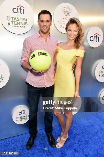 Tennis player Mike Bryan and model Nadia Murgasova attend the Citi Taste Of Tennis gala on August 23, 2018 in New York City.