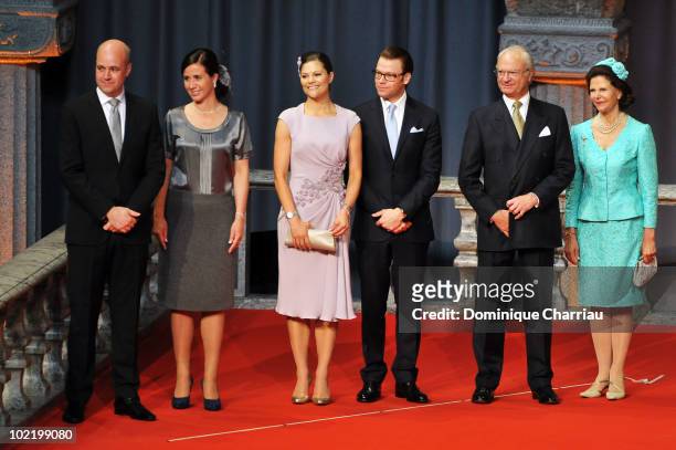 Swedish Priminister Fredrik Reinfeldt and wife Filippa, Princess Victoria from Sweden, fiancee Daniel Westling, King Carl XVI Gustaf and Queen Silvia...