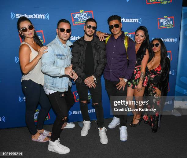 Mike 'The Situation' Sorrentino, Paul DelVecchio aka Pauly D, Nicole 'Snooki' Polizzi, Vinny Guadagnino, Jenni Farley aka JWoww and Angelina...