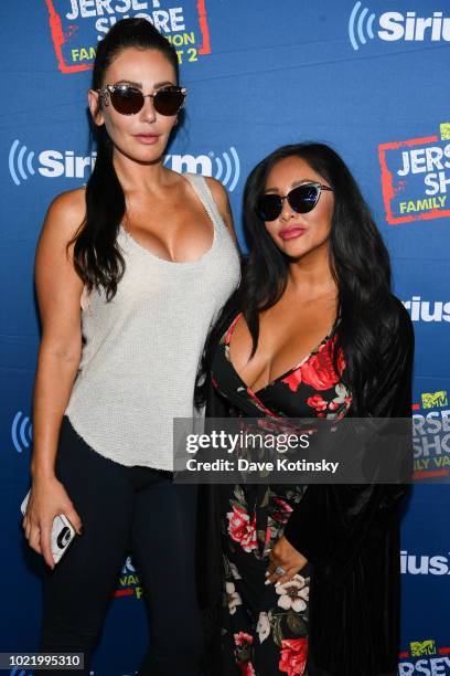 Nicole 'Snooki' Polizzi and Jenni Farley aka JWoww attend Jenny McCarthy's 'Inner Circle' Series On Her SiriusXM Show 'The Jenny McCarthy Show' With...