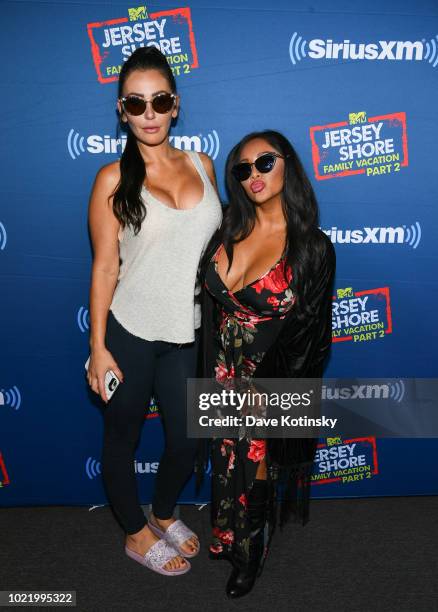 Nicole 'Snooki' Polizzi and Jenni Farley aka JWoww attend Jenny McCarthy's 'Inner Circle' Series On Her SiriusXM Show 'The Jenny McCarthy Show' With...